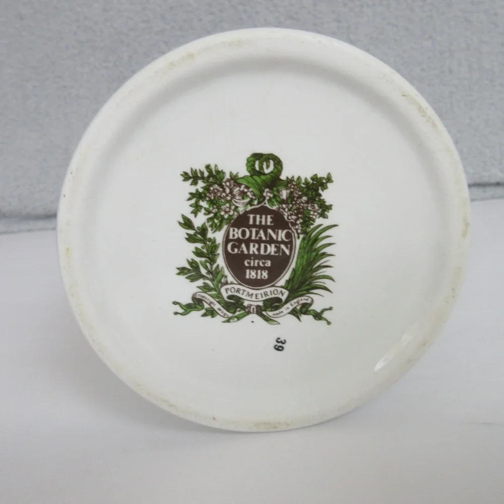 Portmeirion Botanic Garden Rosa Canina Dog Rose Canister Wooden Lid 7in England